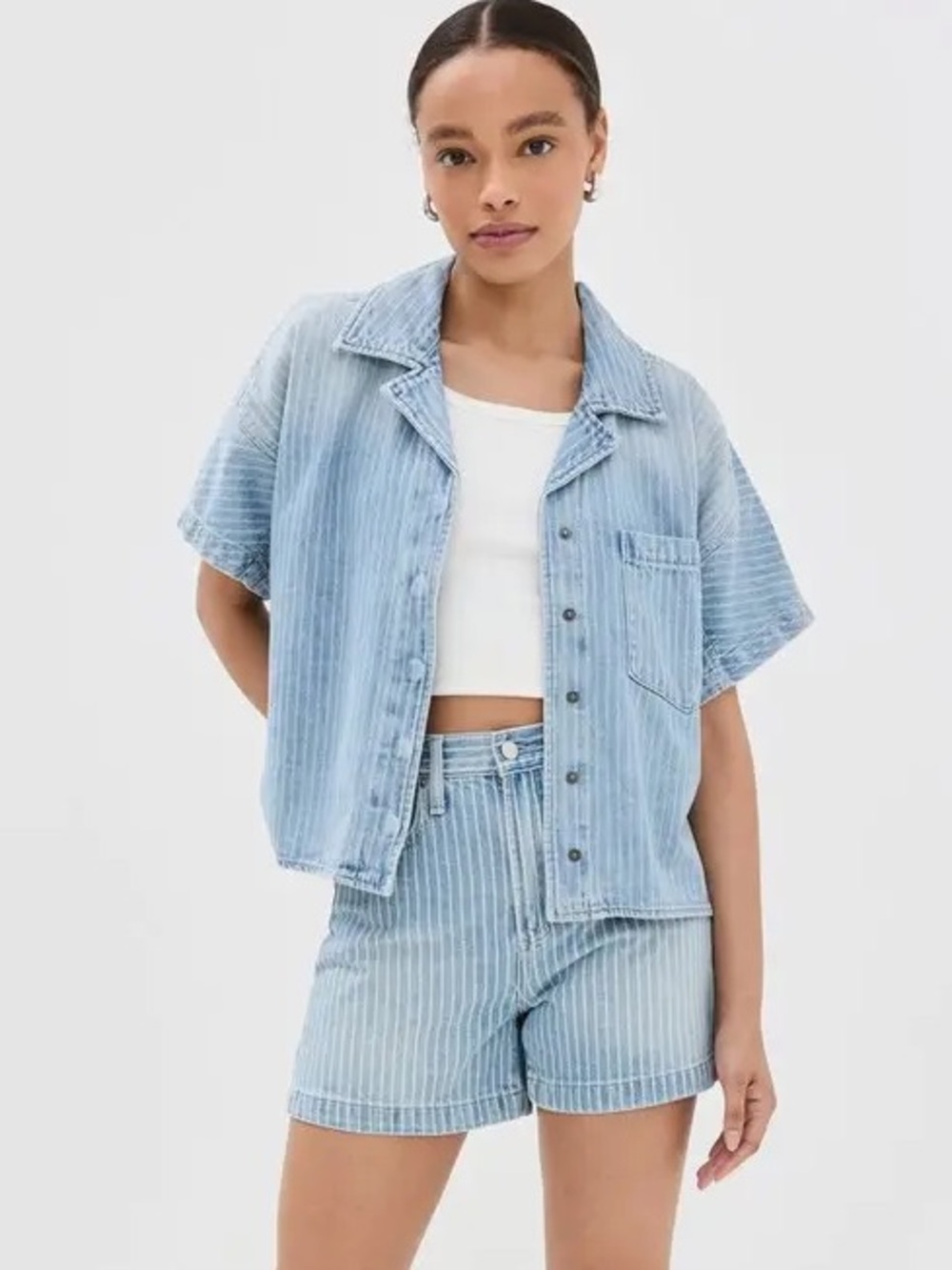 Pistola Denim Della Camp Shirt in Canopy Stripe Size Medium